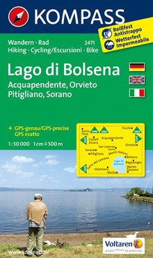 KOMPASS Wanderkarte Lago di Bolsena - Acquapendente - Orvieto - Pitigliano - Sorano, KOMPASS-Wanderkarten