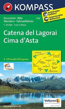 KOMPASS Wanderkarte Catena del Lagorai - Cima d'Asta, KOMPASS-Wanderkarten