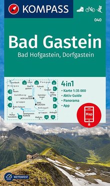 KOMPASS Wanderkarte Bad Gastein, Bad Hofgastein, Dorfgastein, KOMPASS-Wanderkarten