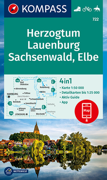 KOMPASS Wanderkarte Herzogtum Lauenburg, Sachsenwald, Elbe, KOMPASS-Wanderkarten