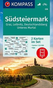 KOMPASS Wanderkarte Südsteiermark, Graz, Leibnitz, Deutschlandsberg, Unteres Murtal (2-K-Set), MAIRDUMONT: KOMPASS-Wanderkarten