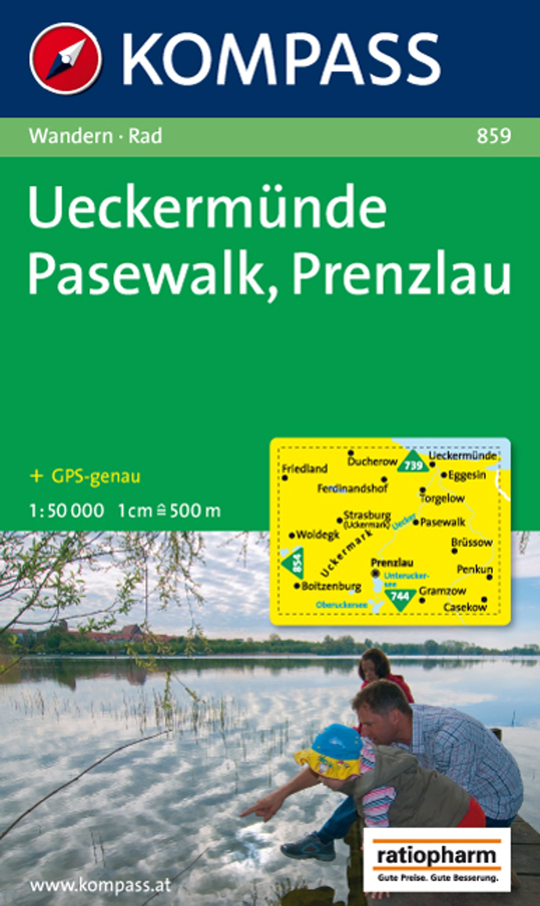 MAIRDUMONT KOMPASS Wanderkarte Ueckermünde - Pasewalk - Prenzlau