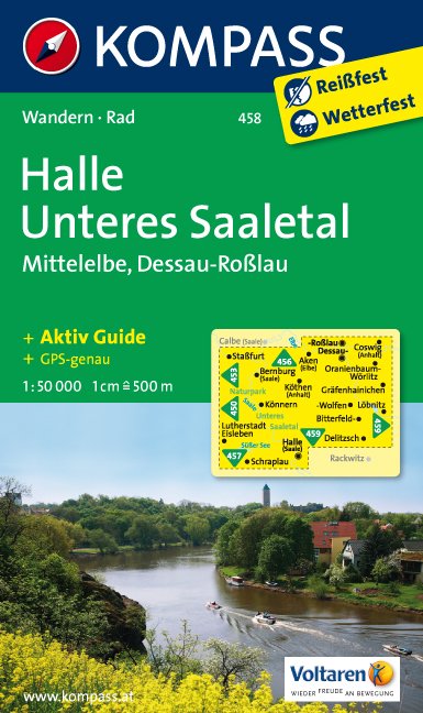 MAIRDUMONT KOMPASS Wanderkarte Halle - Unteres Saaletal - Mittelelbe - Dessau - Roßlau