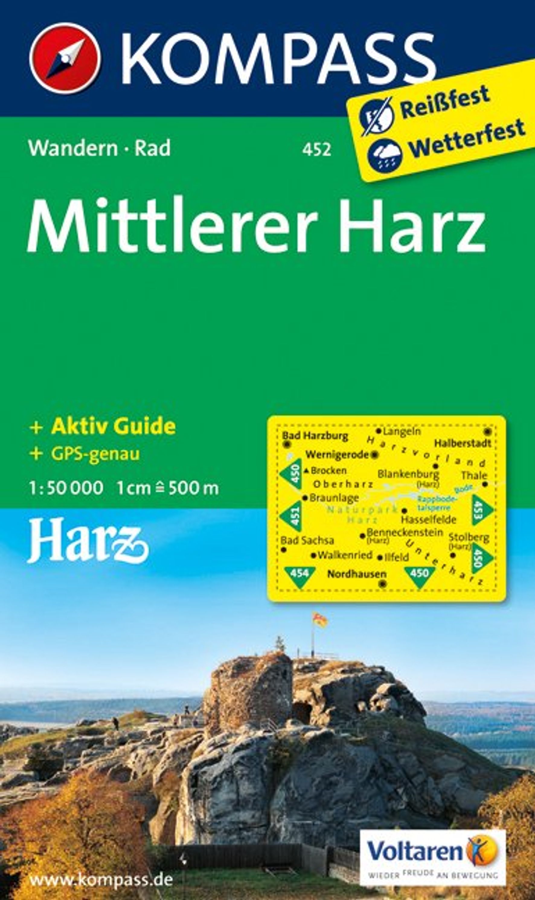 MAIRDUMONT KOMPASS Wanderkarte Mittlerer Harz
