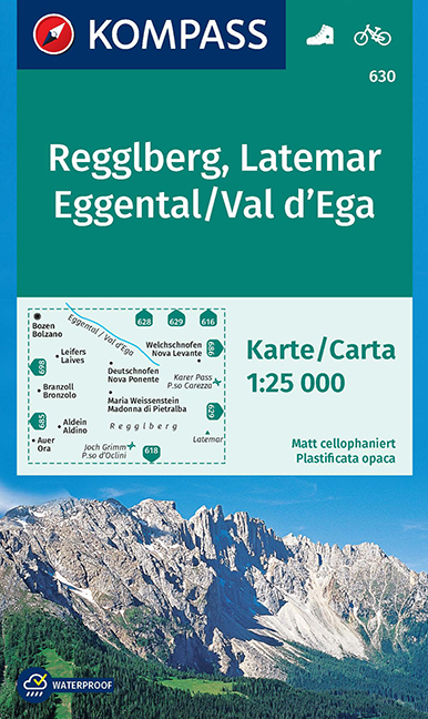 MAIRDUMONT KOMPASS Wanderkarte Regglberg, Latemar, Eggental, Val d'Ega