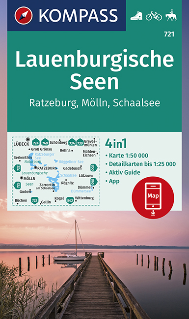 MAIRDUMONT KOMPASS Wanderkarte Lauenburgische Seen, Ratzeburg, Mölln, Schaalsee